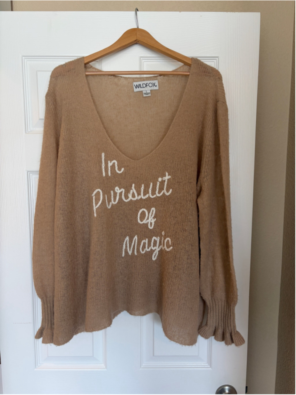 Wildfox Couture In Pursuit of Magic Winona Sweater L Alpaca Wool Whimsical P3